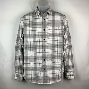 Lucky Brand Small Black & Gray Plaids Shirt